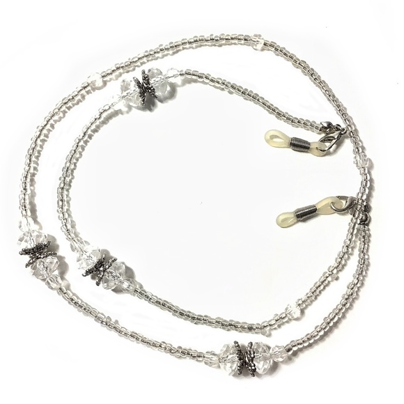 Cased Glass & Crystal Beads Eyeglass Chain - Picture 1 of 2